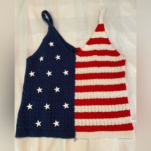 American Flag Knit Tank Top